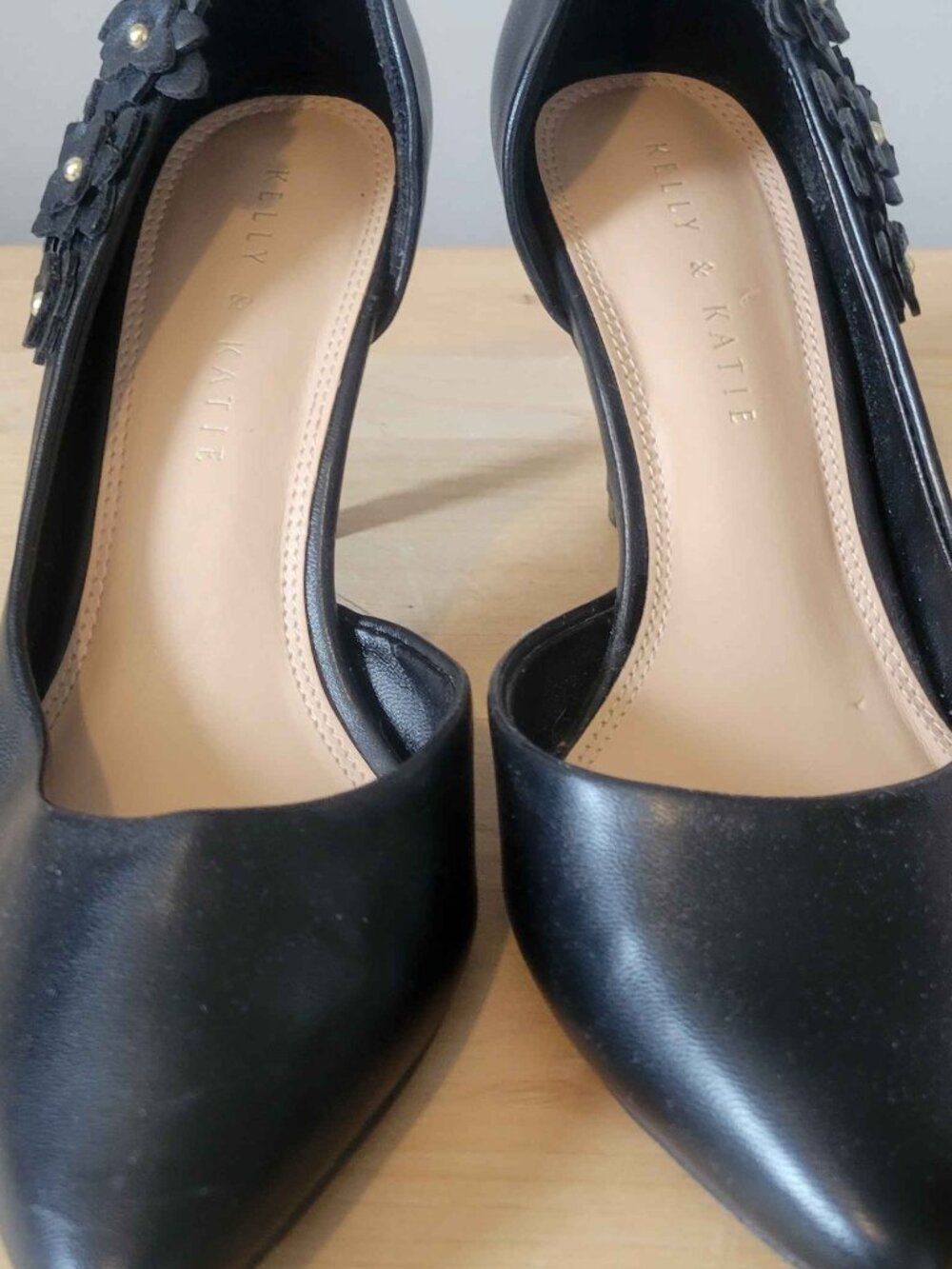 KELLY & KATIE floral black heels size 8 - Picture 4 of 6